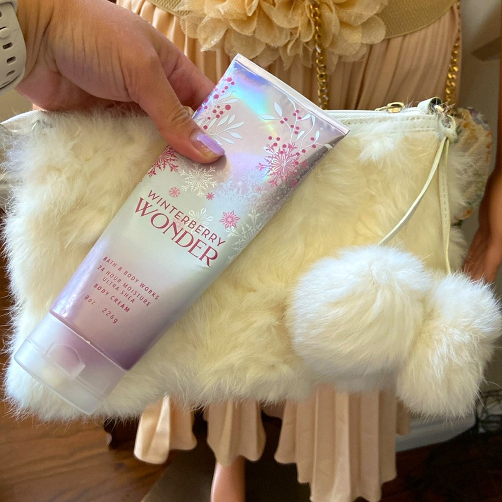 Diane Gail rabbit fur wristlet and winter wonder berry body cream bundle